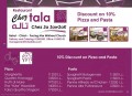Chez Tala Restaurant 10% on Pizza and Pasta
